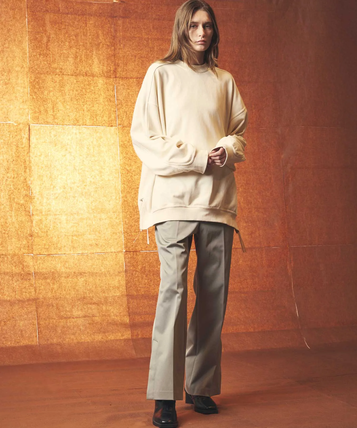 Triacetate Slit Straight Pants