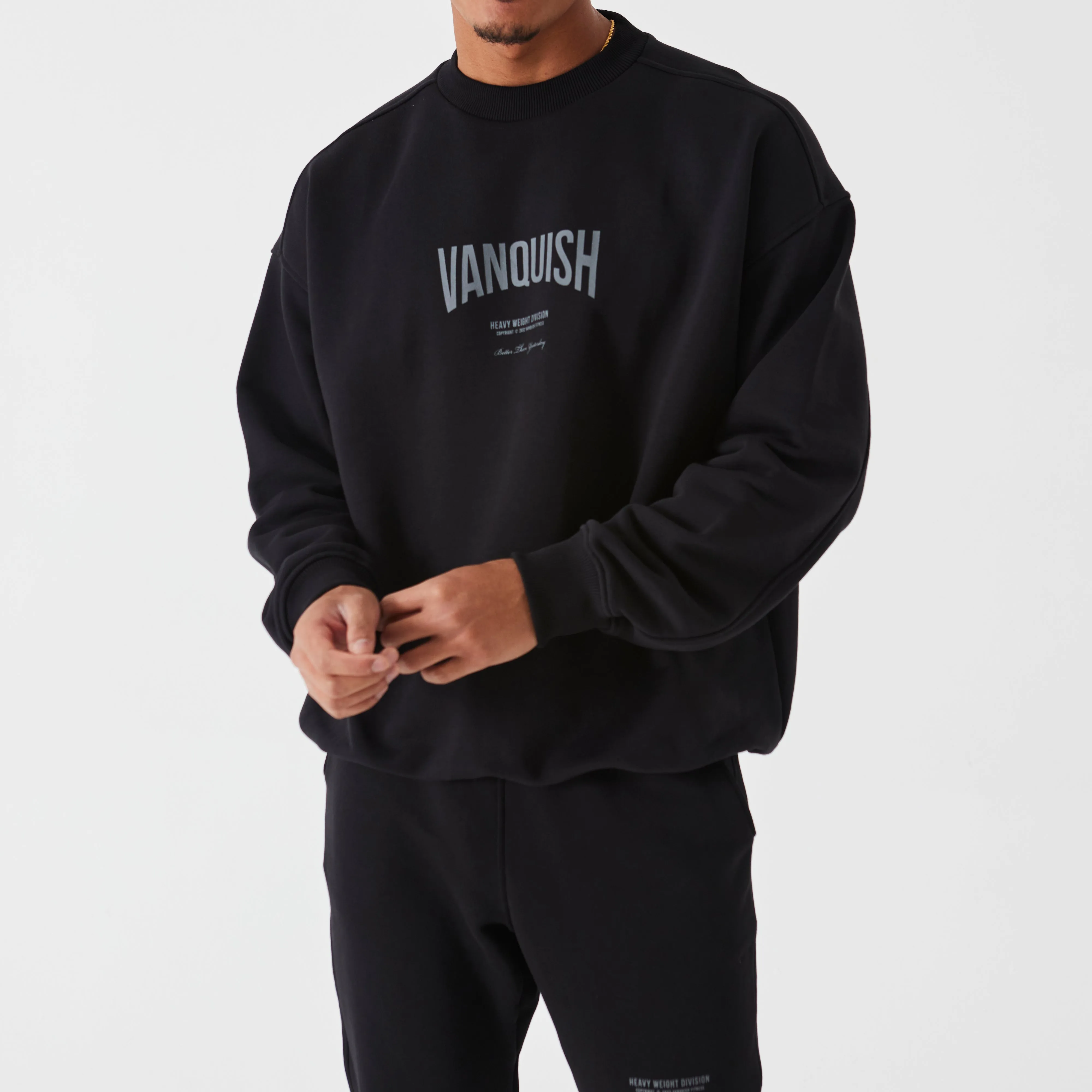 Vanquish Heavyweight Division Black Oversized Sweater