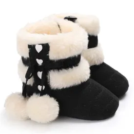 Warm Plush Cotton Rubber Kids Soft Sole Boots