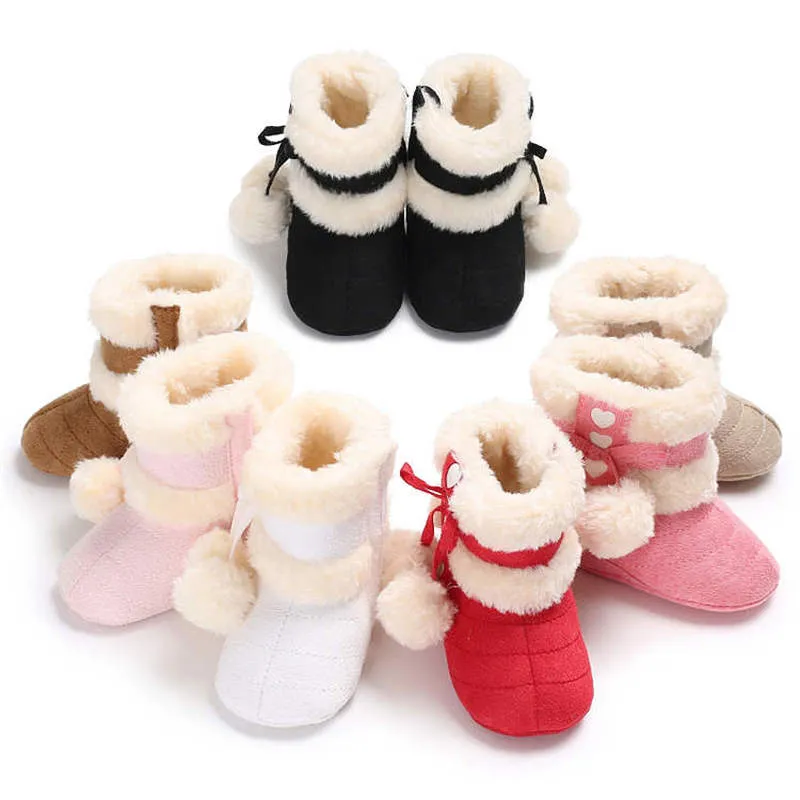 Warm Plush Cotton Rubber Kids Soft Sole Boots