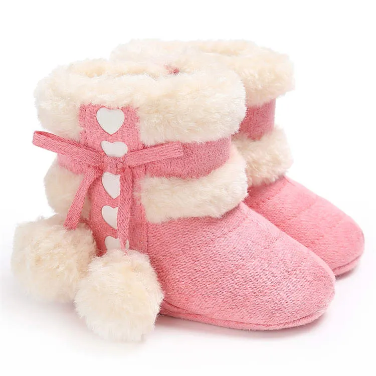 Warm Plush Cotton Rubber Kids Soft Sole Boots