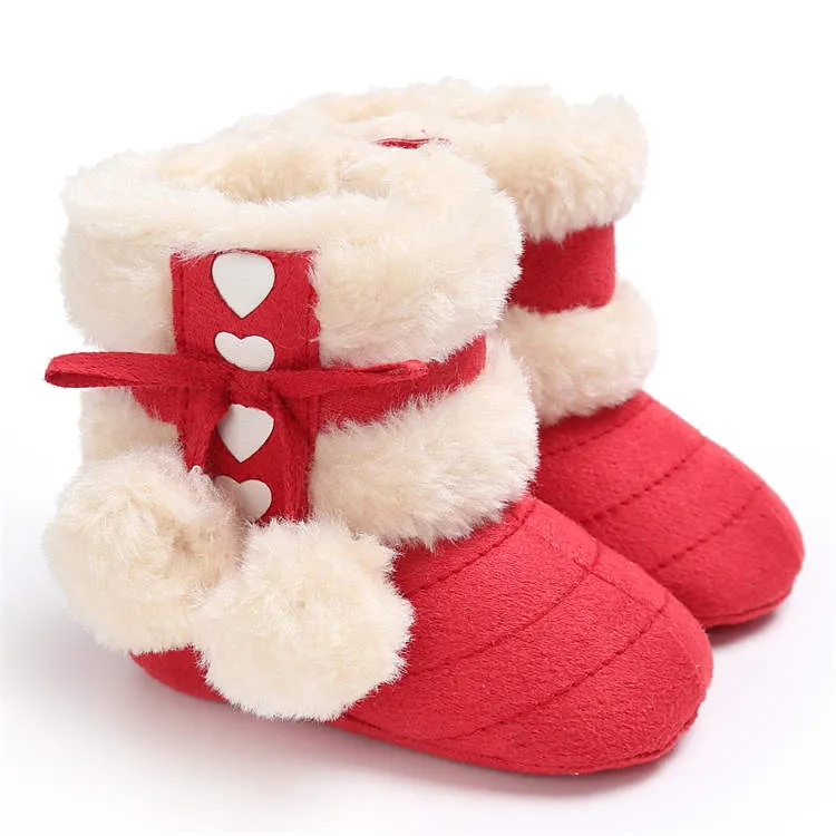 Warm Plush Cotton Rubber Kids Soft Sole Boots